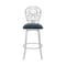 Armen Living Cherie Contemporary 30" Bar Height Barstool in Brushed Stainless Steel Finish and Gray Faux Leather LCCHBABSGR30 - alternate 2
